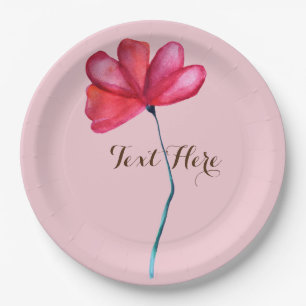 Floral Party Papier Borden Aangepaste tekst Papieren Bordje