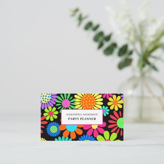 Floral Party Planner Visitekaartje (Staand voorkant)