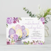 Floral Pasen brunch en eierjacht Kaart (Staand voorkant)