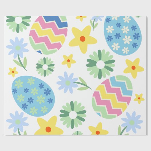 Floral Pasen Cadeaupapier (Vlak)
