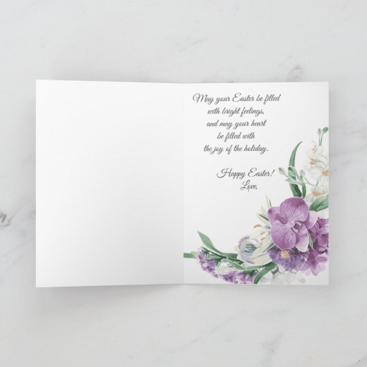 Floral Pasen Feestdagen Kaart (Binnen)