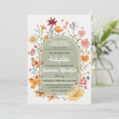 Floral Pasgeboren Baby Muslim Aqiqah Aqeeqa Kaart (Staand voorkant)