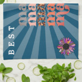 Floral past Best Mam Blue aan Theedoek (Gevouwen)