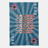 Floral past Best Mam Blue aan Theedoek (Verticaal)