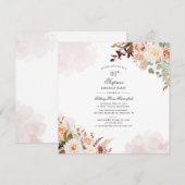 Floral Pastel 60th Birthday Script Surprise Party Kaart (Voorkant / Achterkant)