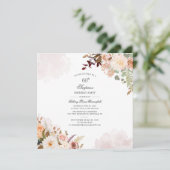 Floral Pastel 60th Birthday Script Surprise Party Kaart (Staand voorkant)