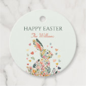 Floral Pastel Bunny Easter Bedankjes Labels (Voorkant)