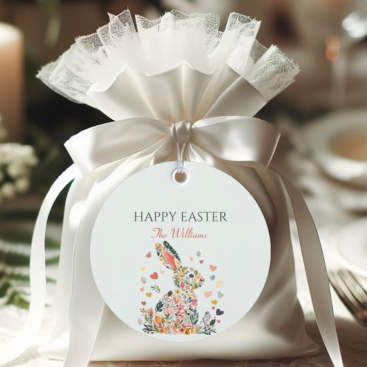 Floral Pastel Bunny Easter Bedankjes Labels