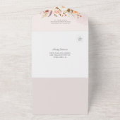 Floral Pastel Burgundy Waterverf Wedding All In One Uitnodiging (Buitenkant)