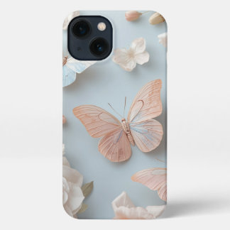 Floral Pastel Butterflies Phone Cover iPhone 13 Hoesje