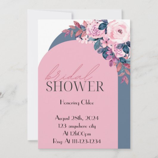 FLORAL PASTEL COLORS BRIDAL SHOWER INVITATION KAART (Voorkant)