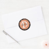 Floral Pastel Coral Peach Elegant Monogrammatica N Ronde Sticker (Envelop)
