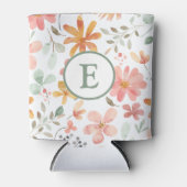 Floral Pastel Elegant Initiaal Koelbox Blikjeskoeler (Voorkant)
