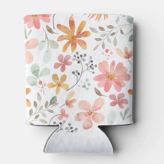Floral Pastel Elegant Initiaal Koelbox Blikjeskoeler (Achterkant)