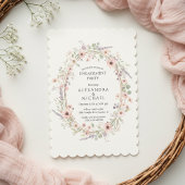 Floral Pastel Engagement Party Invitation Kaart