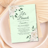 Floral Pastel Green Let's Brunch Een Evenementenfe Kaart