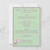 Floral Pastel Green & Mauve Wedding Kaart (Achterkant)