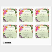 Floral Pastel Green Product Labels met Initialen (Vel)