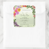 Floral Pastel Green Product Labels met Initialen (Tas)