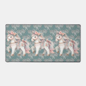 Floral Pastel Horse Fantasy Illustratie Bureaumat (Voorkant)
