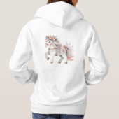 Floral Pastel Horse Fantasy Illustratie Hoodie (Achterkant)