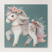 Floral Pastel Horse Fantasy Illustratie Legpuzzel (Verticaal)