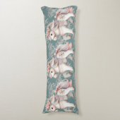 Floral Pastel Horse Fantasy Illustratie Lichaamskussen (Voorkant Verticaal)