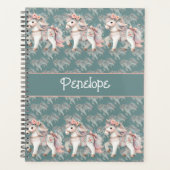 Floral Pastel Horse Fantasy Illustratie Planner (Voorkant)