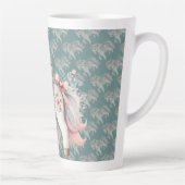 Floral Pastel Horse Fantasy Illustratie Planner Latte Mok (Rechts)