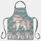 Floral Pastel Horse Fantasy Illustratie Schort (Voorkant)
