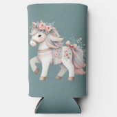 Floral Pastel Horse Fantasy Illustratie Seltzer Blikjeskoeler (Voorkant)