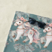 Floral Pastel Horse Fantasy Illustratie Strandlaken (In situ)