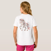 Floral Pastel Horse Fantasy Illustratie T-shirt (Achterkant volledig)