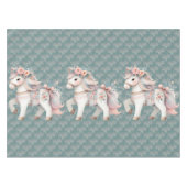 Floral Pastel Horse Fantasy Illustratie Tafelkleed (Voorkant (Horizontaal))