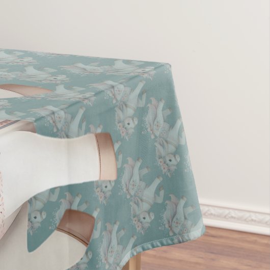 Floral Pastel Horse Fantasy Illustratie Tafelkleed (Voorbeeld)