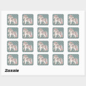 Floral Pastel Horse Fantasy Illustratie Vierkante Sticker (Vel)