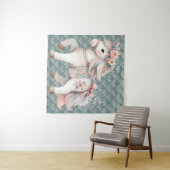 Floral Pastel Horse Fantasy Illustratie Wandkleed (In Situ (horizontaal))