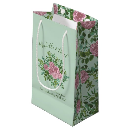Floral pastel klein cadeauzakje (Voorkant Gekanteld)