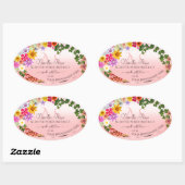 Floral Pastel Light Roze Product Labels Initialen (Vel)