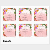 Floral Pastel Light Roze Product Labels Initialen (Vel)