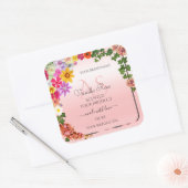 Floral Pastel Light Roze Product Labels Initialen (Envelop)