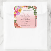 Floral Pastel Light Roze Product Labels Initialen (Tas)
