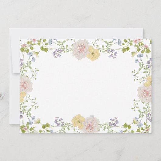 Floral Pastel Lijst en Gold Cross | doop Bedankkaart (Achterkant)