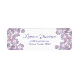 Floral pastel mauve paarse blush etiket