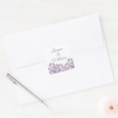 Floral pastel mauve paarse blush vierkante sticker (Envelop)
