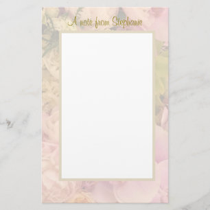 Floral Pastel met papier voor het schrijven van na