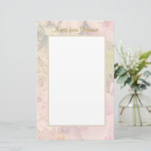 Floral Pastel met papier voor het schrijven van na (Staand voorkant)