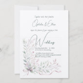 Floral Pastel Moderne Typografie bruiloft Kaart (Voorkant)