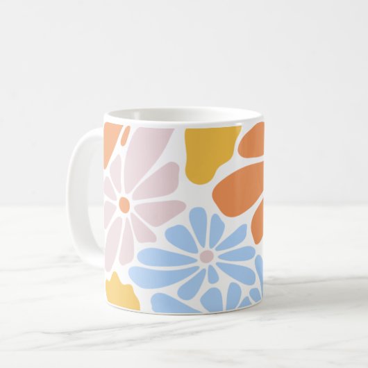 "Floral Pastel Mok – Elegant & Kleurrijk Koffiekop (Voorkant links)