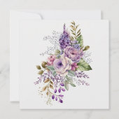 Floral Pastel Paars Modern Elegant Boho Wedding Kaart (Achterkant)